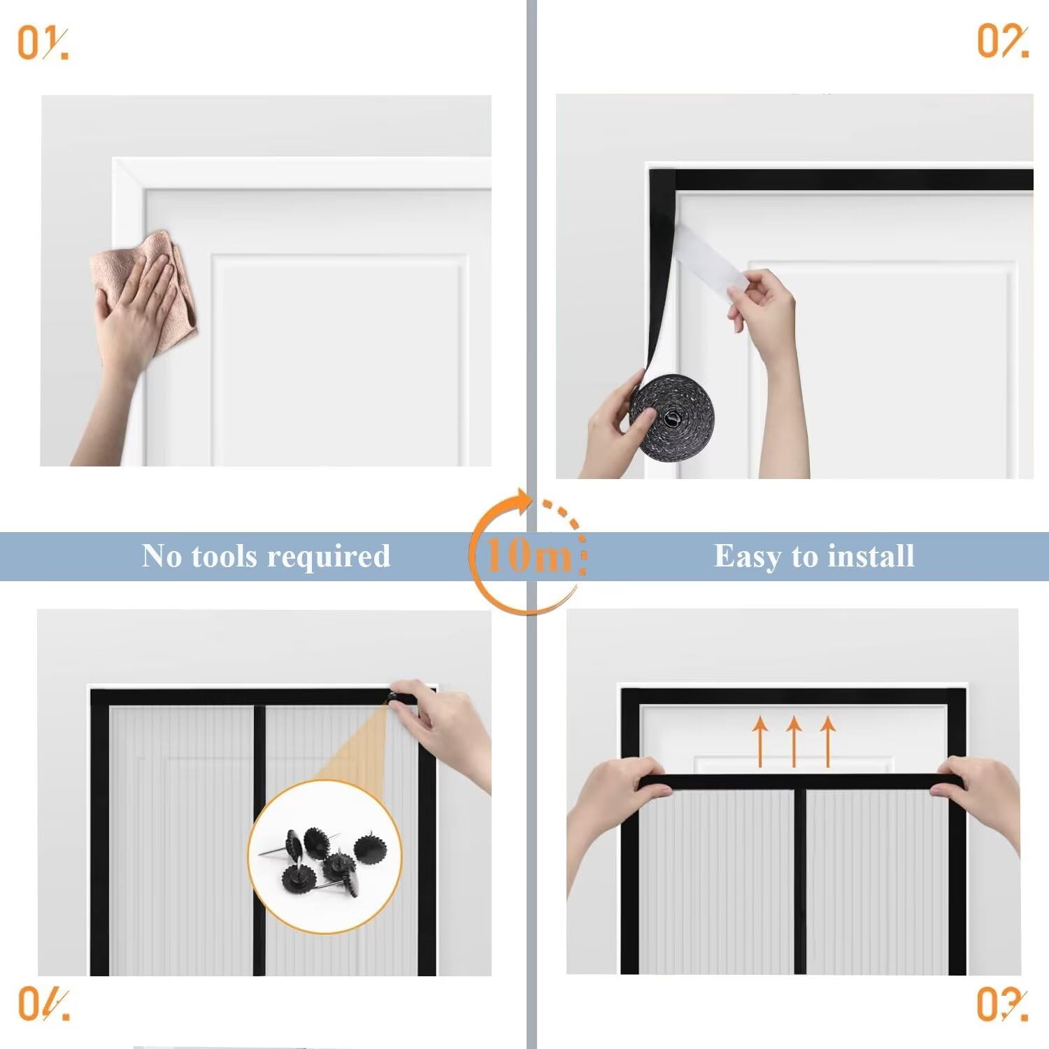 Insektenschutz Fenster Magnet Moskitonetz 230x265cm Schwarz Magnet Fliegengitter Balkontür Magnetvorhang Ohne BohrenMagnetvorhang Balkontür Fliegengitter