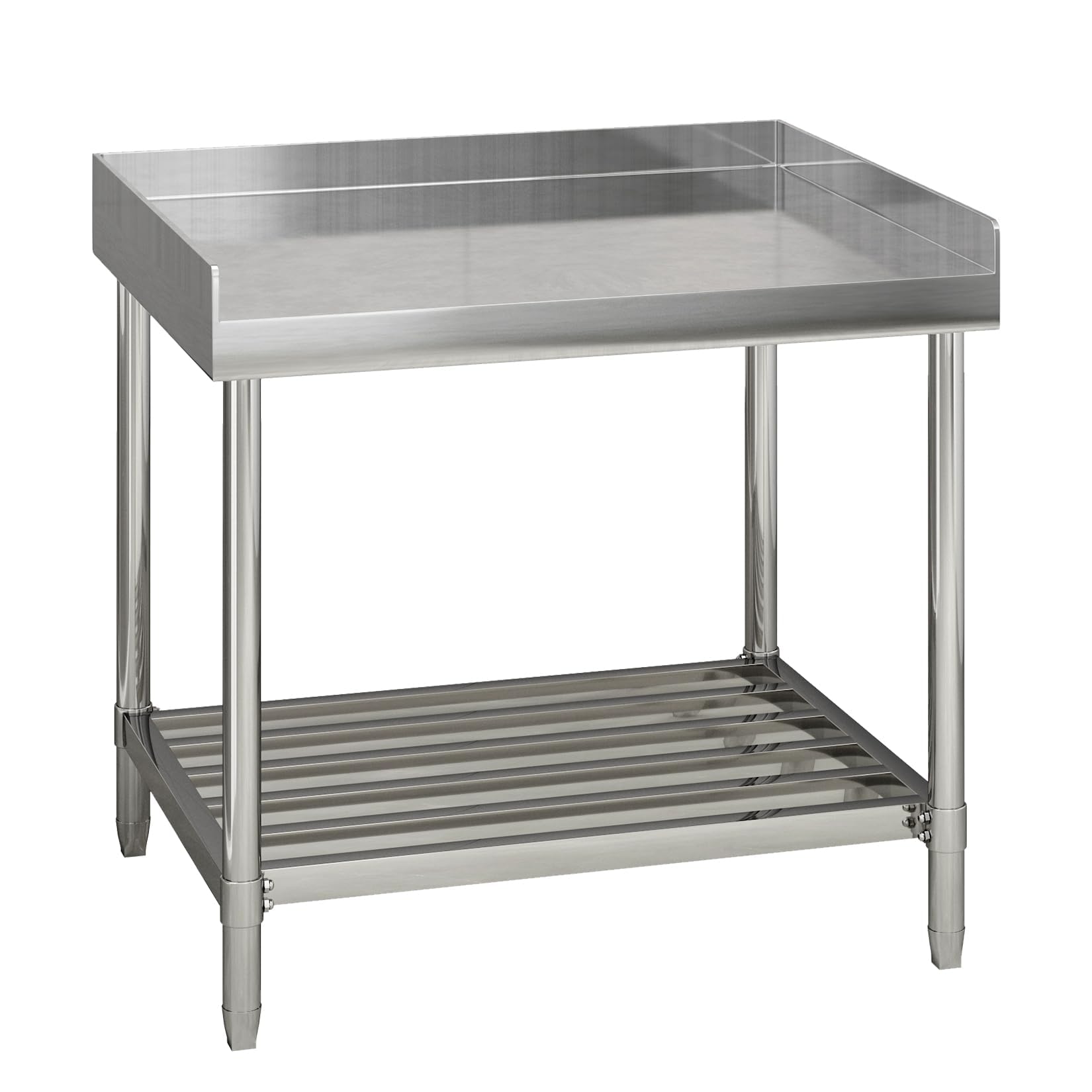 Buy GAOMON Stainless Steel Work Table with Backsplash and Sidesplashes ...
