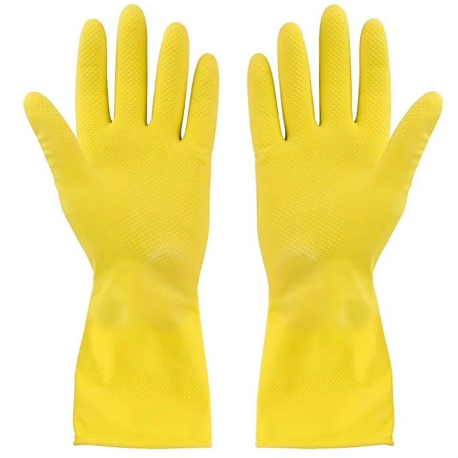 Rubber Dish Washing Gloves 2 paia di guanti riutilizzabili for la casa, in gomma for lavare i piatti, extra spessi, maniche lunghe, for pulizia della cucina, il lavoro e pittura per pulire(M)