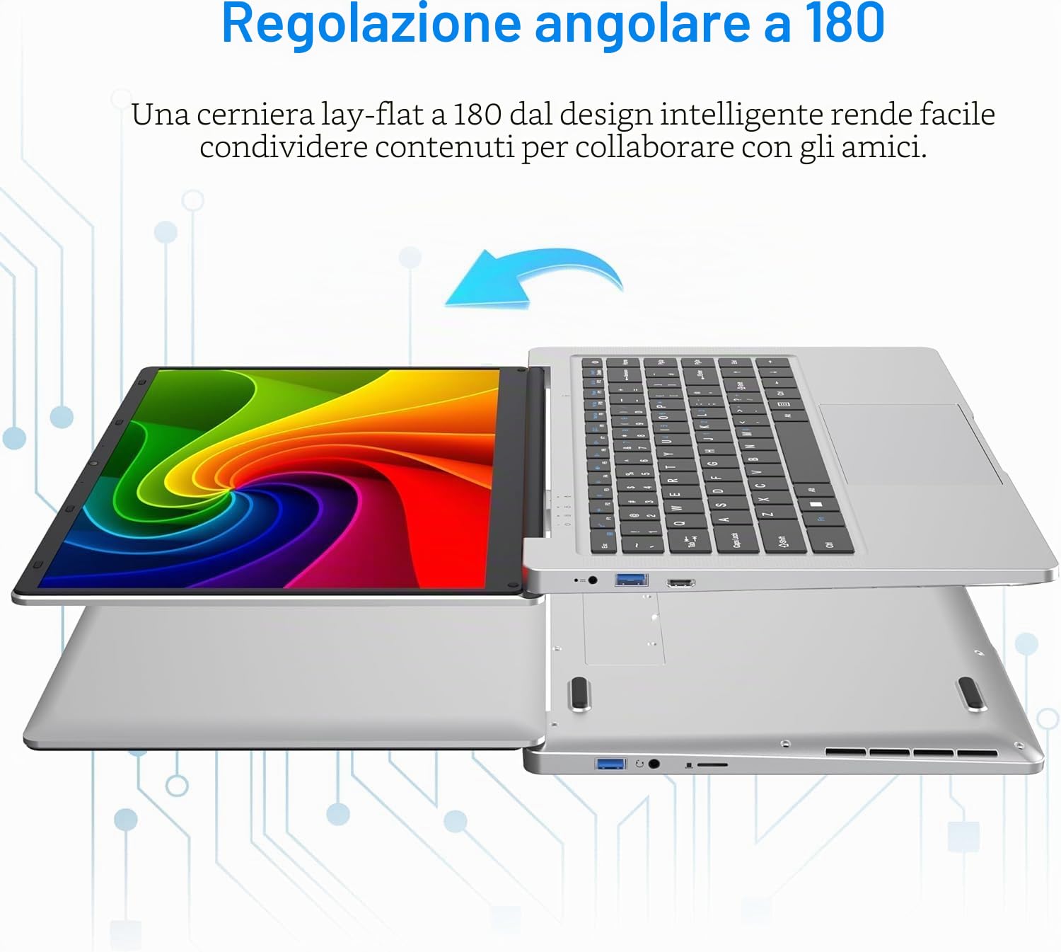 Notebook Portatile 14,1” | Celeron N4000 Dual-Core, 6GB RAM, 128GB SSD, 1366 X 768 UHD, Design Senza Ventola, Wi-Fi & Bluetooth, Mouse Incluso