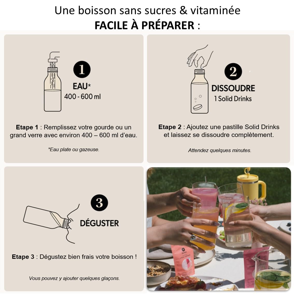 Qwetch – Solid Drinks – Moras y arándanos – Vitaminas C & B – 12 pastillas