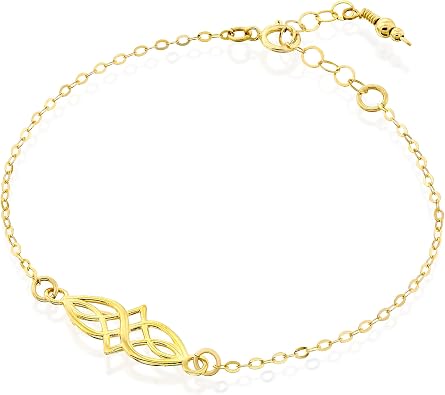 Celtic Knot Bracelet - Sterling Silver or Gold, Irish Minimalist Symbol Jewelry for Women, Adjustable 6.5"-7.5"