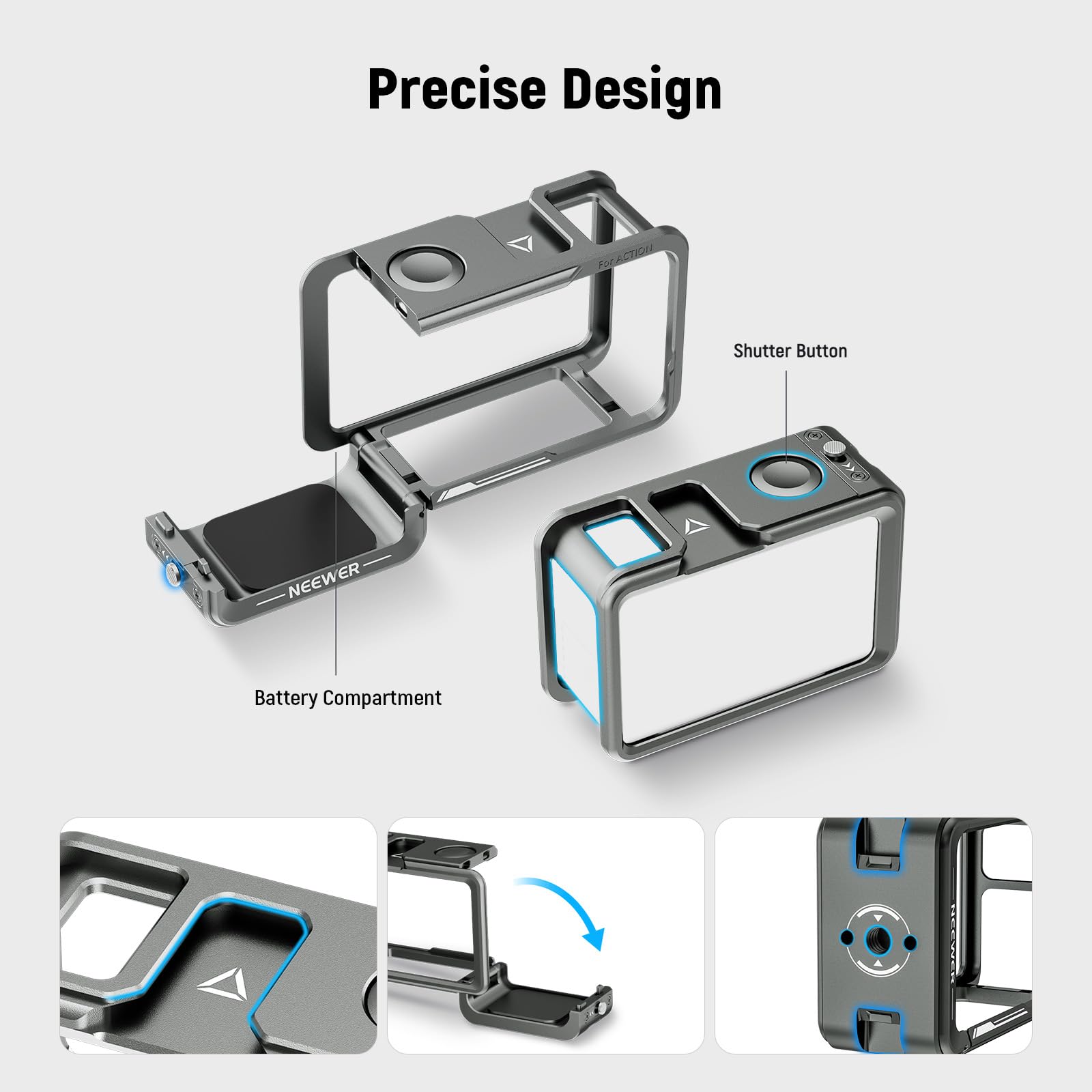 NEEWER アクションカメラケージキット コンパチブル Osmo Action 5 Pro 4 3/マイク ビデオケージ アクションカメラアダプター クイックリ Amazon.co.jp: NEEWER アクションカメラケージキット コンパチブル