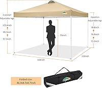 Vista 7 de COBlZI - Tienda de campaña desplegable EZ de 10 x 10 pies con 4 paredes laterales extraíbles, impermeable, comercial, fácil ajustable