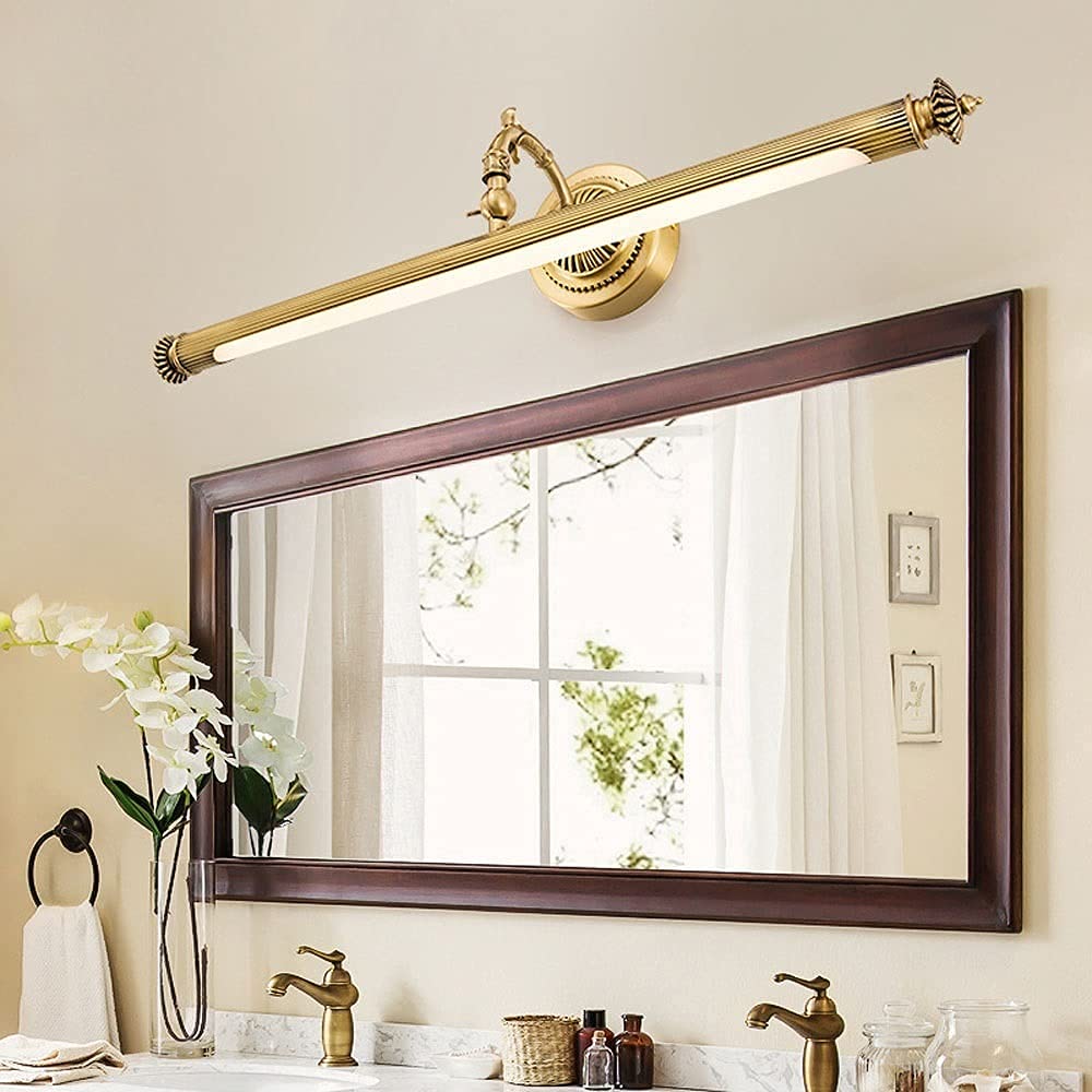 Lampe Murale Moderne en Laiton pour Miroir de Salle de Bain, Lampe Frontale en cuivre de 7 W pour Le Maquillage, éclairage de Cadre économe en énergie pour Les Toilettes de la Salle de Bain