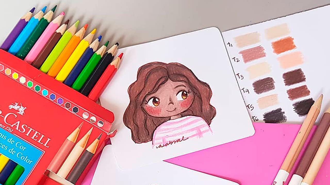 ECOLAPIS 12+3 CARAS & CORES, Faber-Castell, 120112CC, Tons de pele