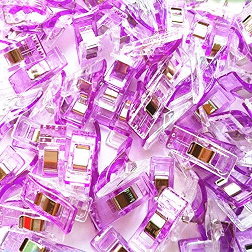 MELARIO 100 Stücke Nähklammern Stoffklammern 2.7x1x1.5cm (Lila)