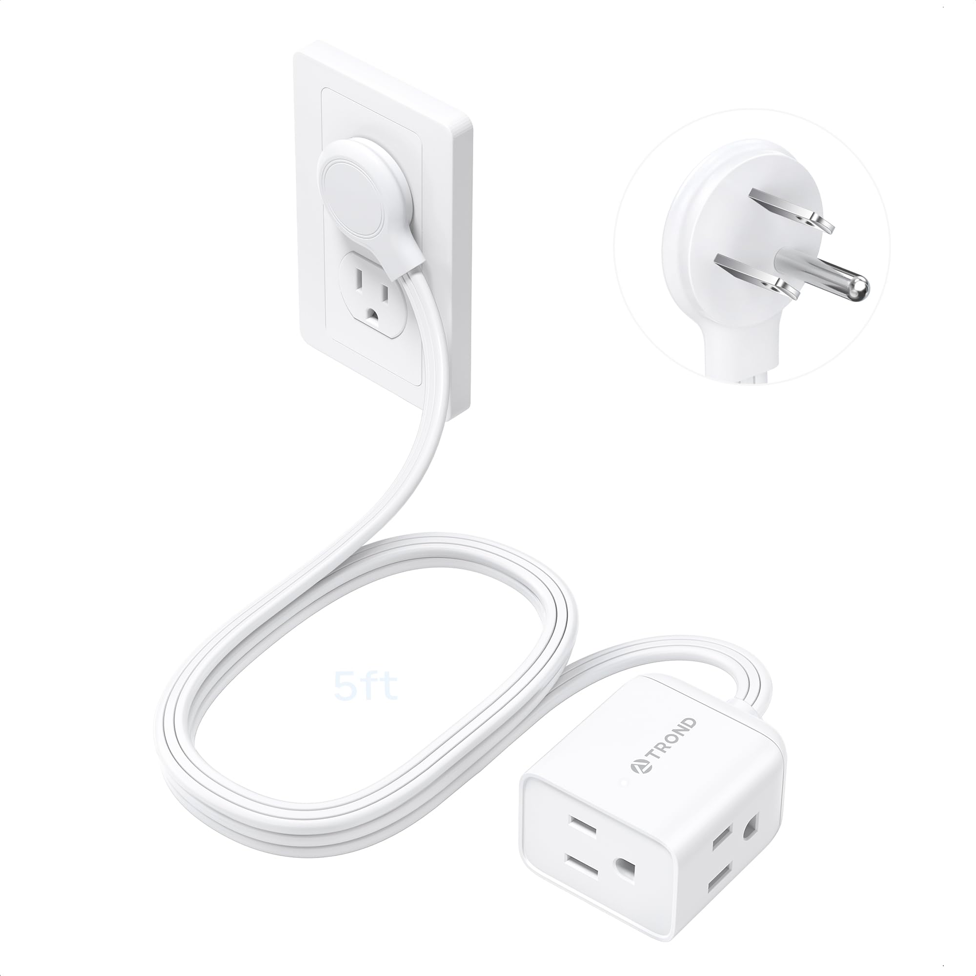 TROND 6ft Right Angle Extension Cord - Space Saving! -23 TROND 6ft Right Angle Extension Cord - Space Saving! -23