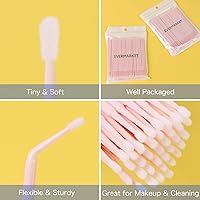 Vista 6 de EVERMARKET Micro hisopos para extensiones de pestañas, 200 microaplicadores desechables para maquillaje, microswabs de 0.079 pulgadas