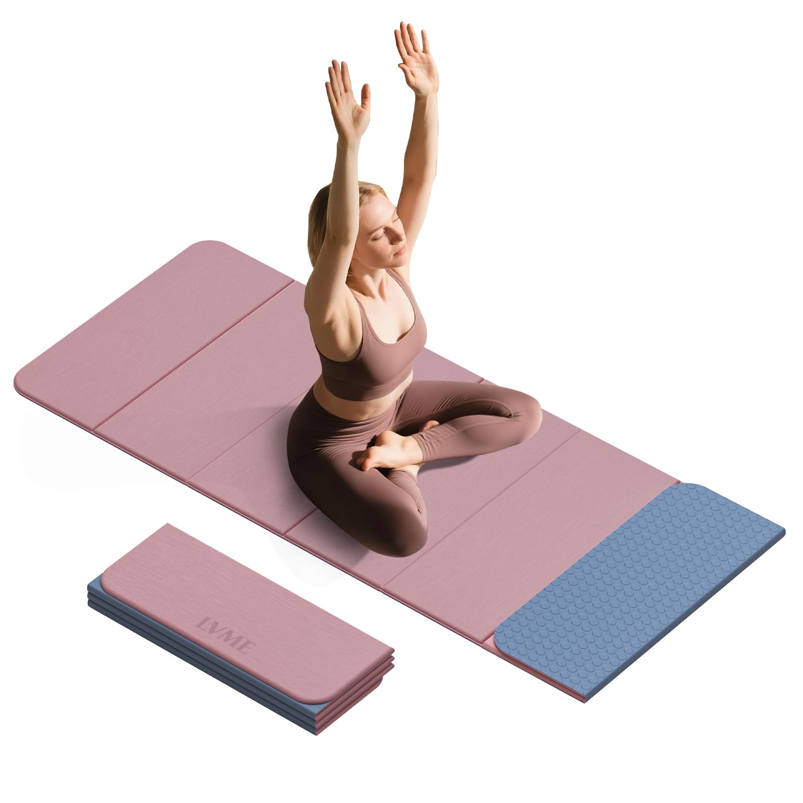 Foldable Yoga Mat 0 32 inches Thick 8mm SGS Certified Non Slip 71 x 24 inches Foldable for