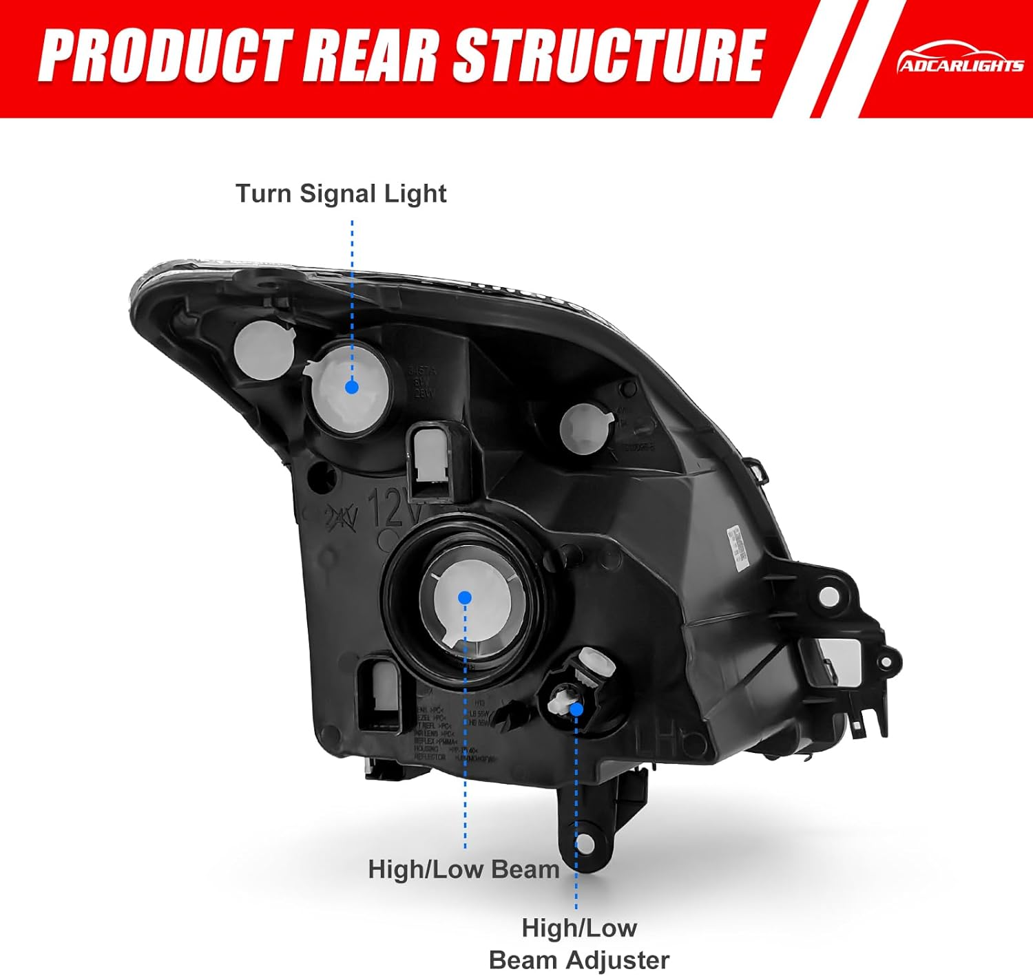 Headlight Compatible with Nissan Sentra 2007 2008 2009 Headlight 2007-2009 Headlamp Chrome Housing Amber Reflector Replacement Pair Left and Right（W/O Bulbs）