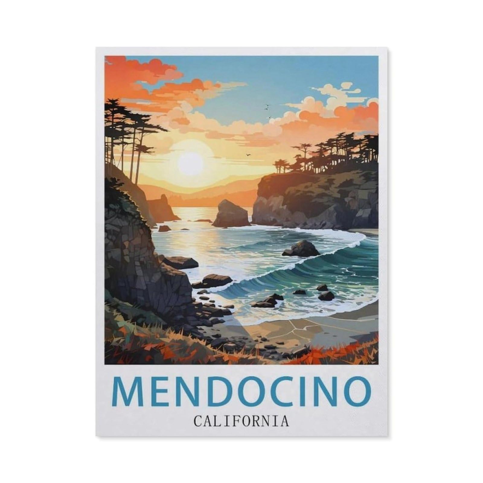 Tin Sign，Mendocino California(30x40cm）
