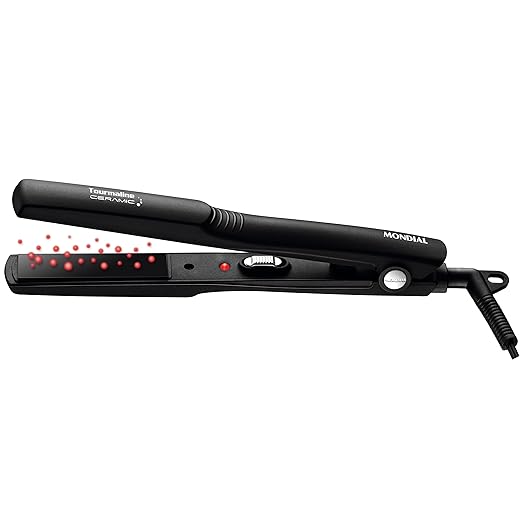 Prancha Alisadora Tourmaline Ceramic, Mondial, Preto, 30W, Bivolt - P-15