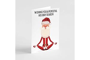 24-Pack Personalized Holiday Christmas Cards with Envelopes: Celebrate with Meditating Santa