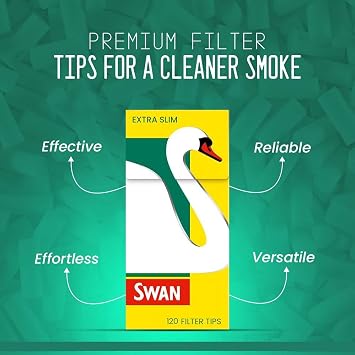 Swan Extra Slim Filter Tips, 720 Filters, 120 Tips pack x 6