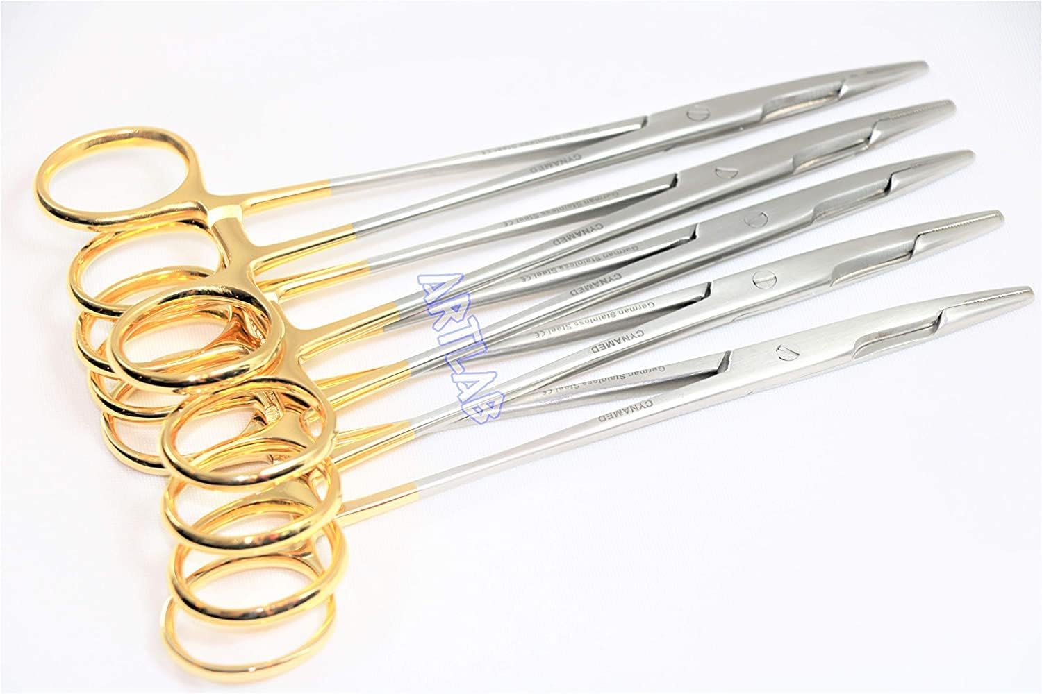 Lot Of 5pcs- Golden Rings Olsen Hegar Needle Holder Scissors 6in With Tc Inserts Premium German Stainless (Cynamed)