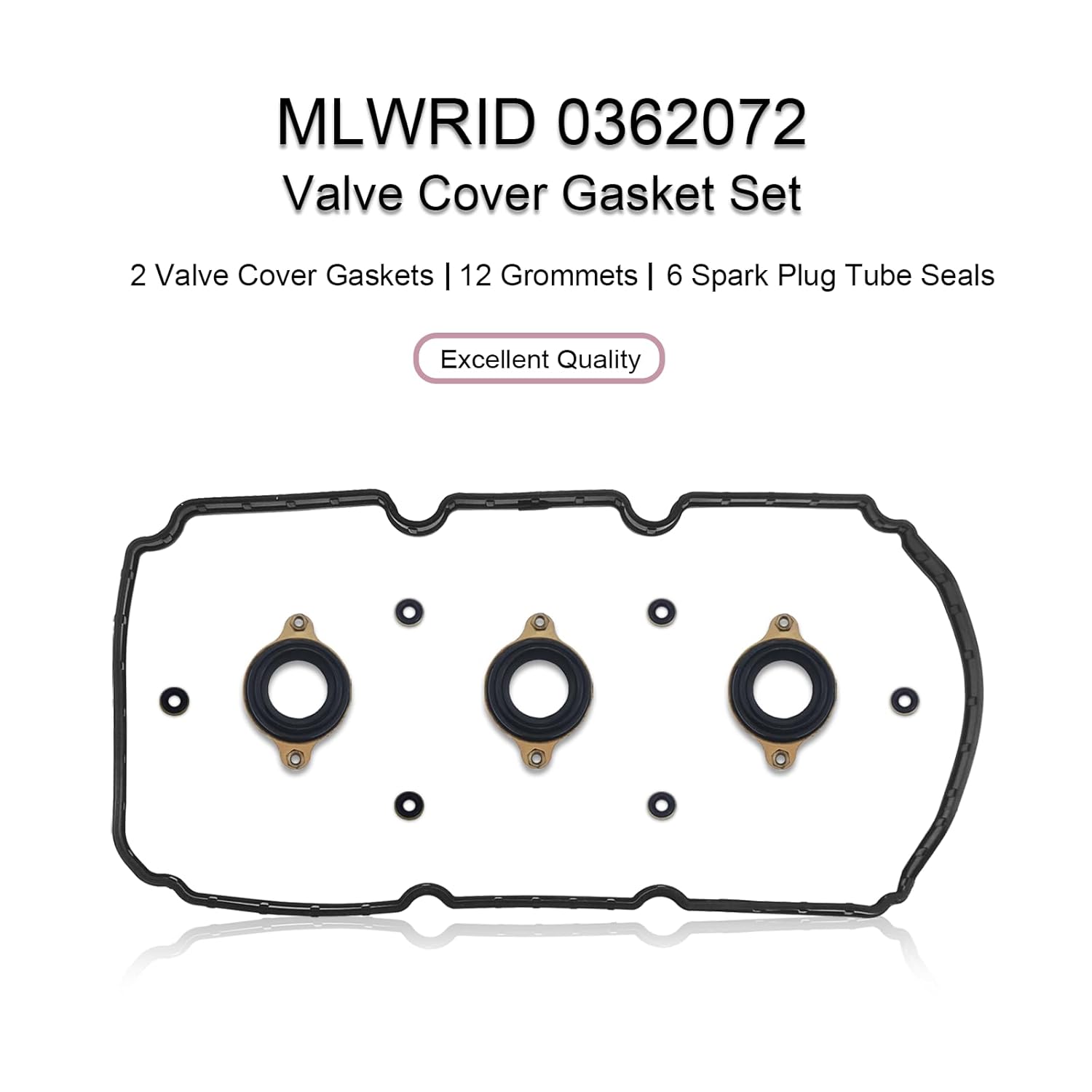 0362072 Valve Cover Gasket with Spark Plug Tube Seals and Grommets Compatible for Honda Accord Pilot Odyssey Ridgeline Passport Crosstour, for Acura RDX MDX TLX Fit for V6 3.0L 3.5L Engine