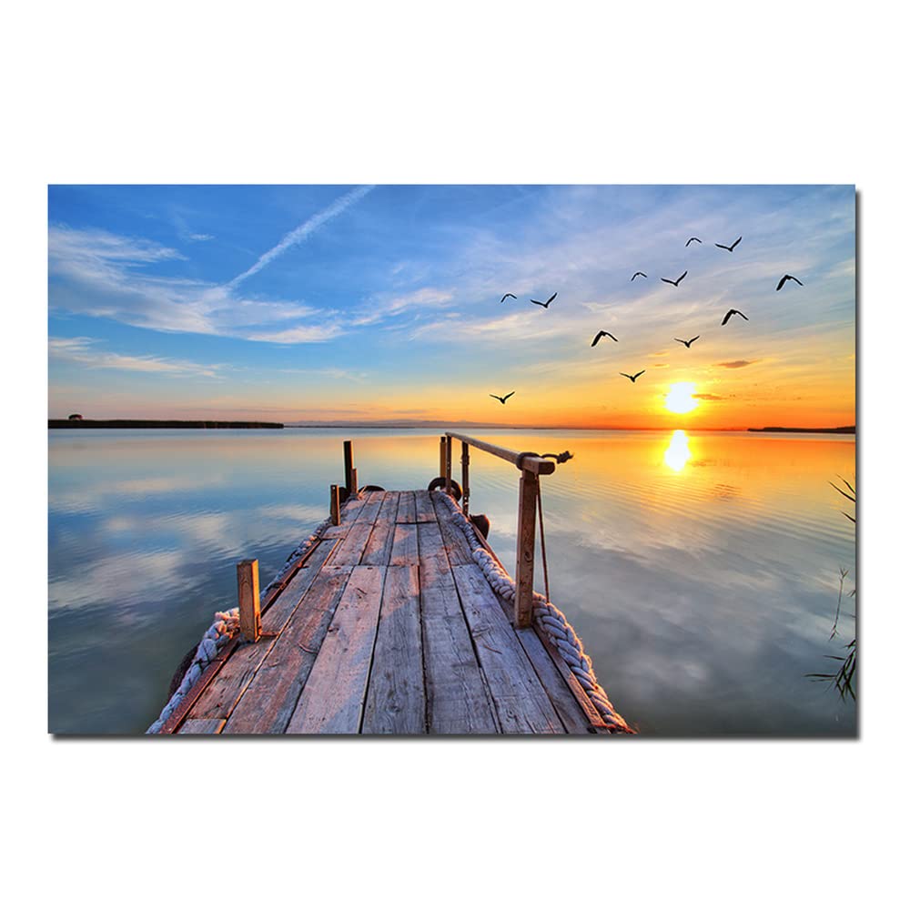 Toile de coucher de soleil et bateau pour créer un cocon zen en chambre