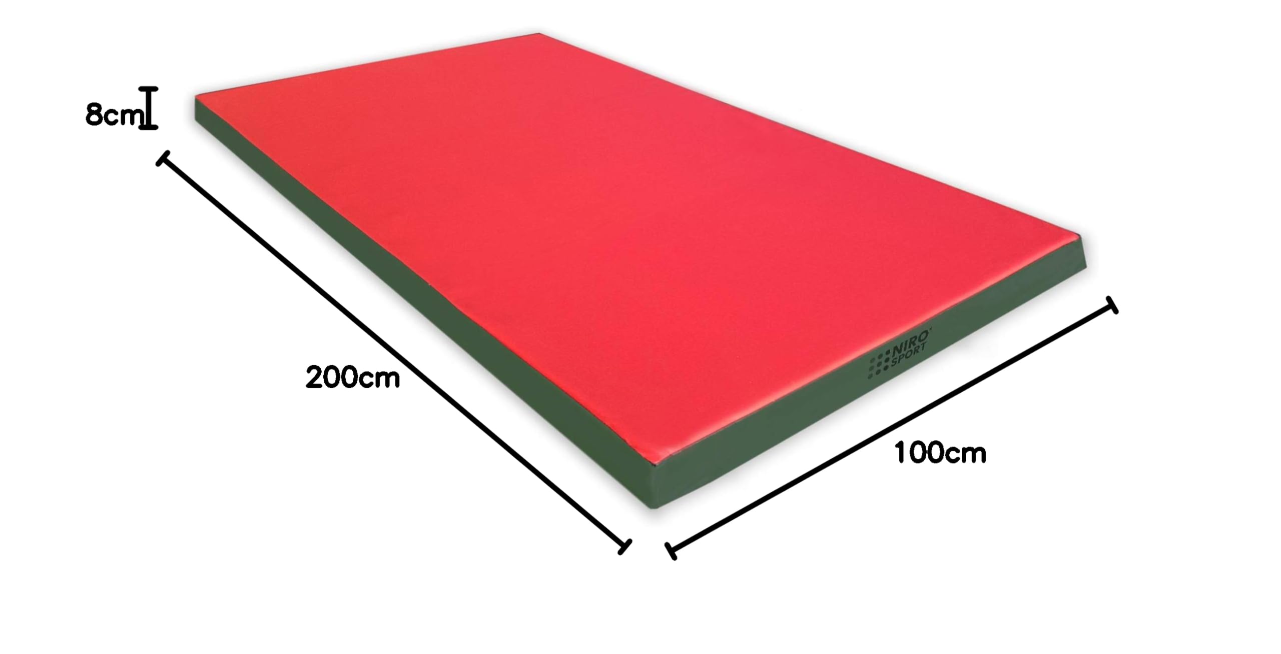 NiroSport colchoneta deportiva 200x100x8cm alfombrilla de gimnasia colchoneta de ejercicio