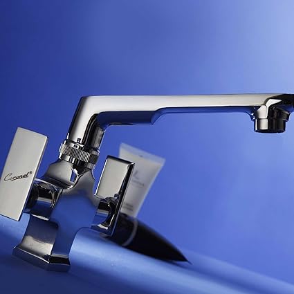 Coronet SON-1001 Brass Centre Hole Basin Mixer Bathroom Faucet (Chrome, Silver)