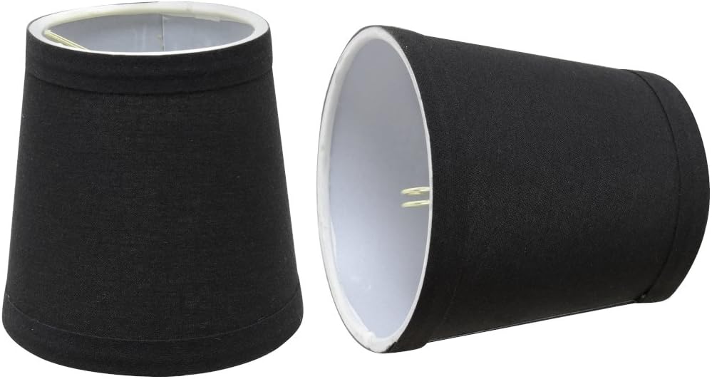 Aspen Creative 32046-2B, Hardback Empire Clip-On Chandelier Lamp Shade, Black, 3" Top x 4" Bottom x 4" Slant Height, Set of 2