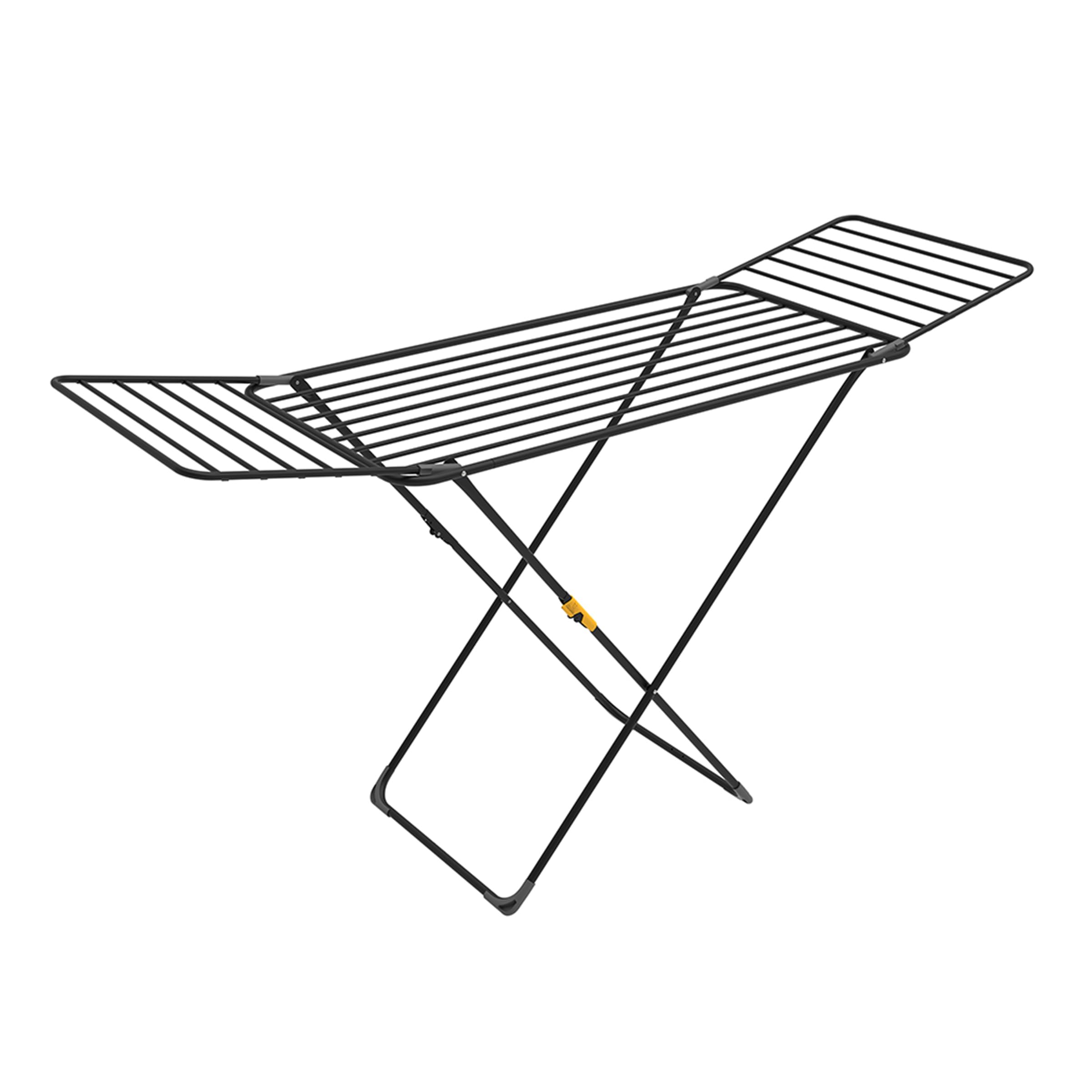 Rörets Droogrek Sussi – vergrendelbare vleugels – veiligheidsvergrendeling – 52 x 176 x 96 cm – 18 m droogoppervlak – design en kwaliteit van Zweden sterkste droogrek (Zwart