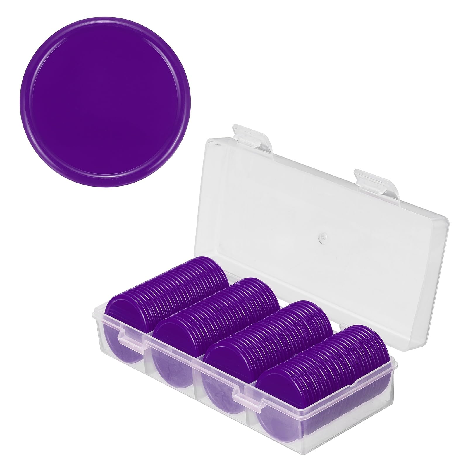 sourcing map 100Pcs Plastic Poker Chips, 31mm, Purple