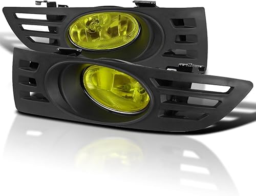 Spec-D Tuning Luces antiniebla de lente amarilla + bombillas H11 incluidas compatibles con Honda Accord 2D Coupe L+R Pair 2003-2005