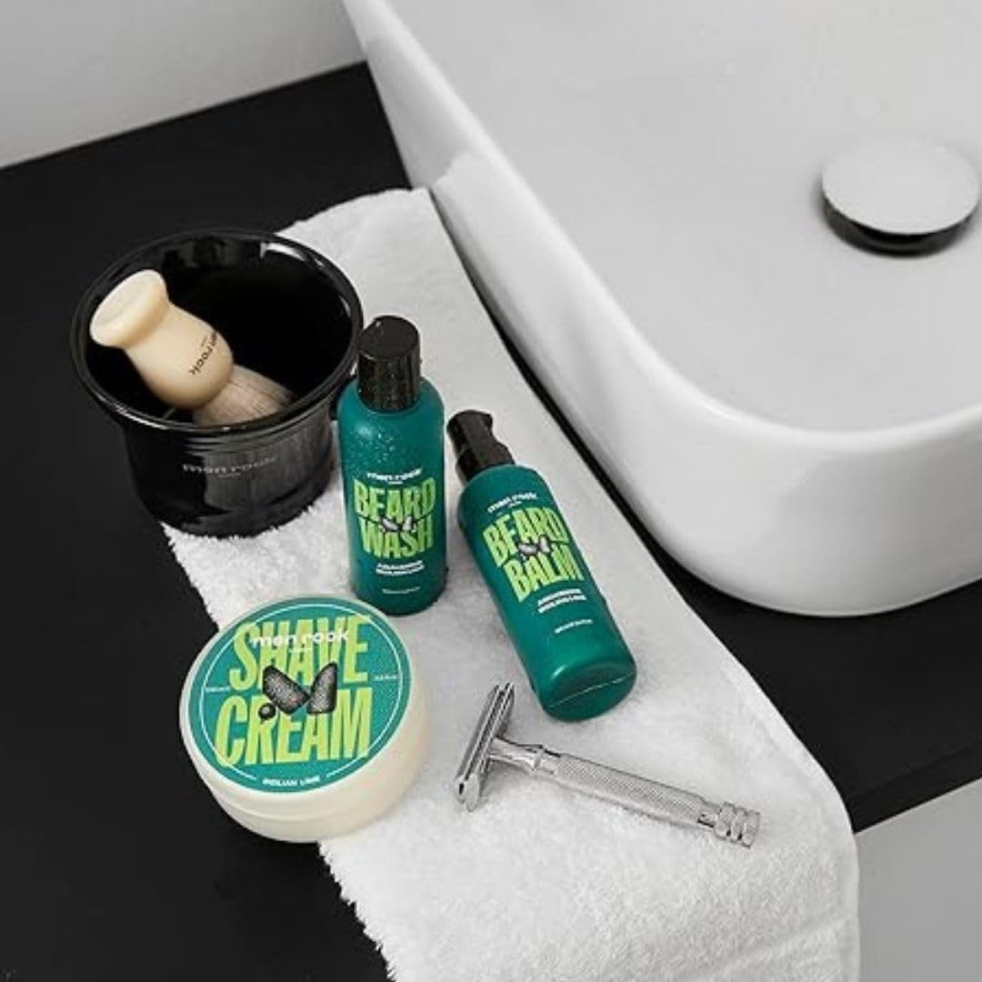 Men Rock Sicilian Lime Shave Cream for a Classy Wet Shaving Experience, Deeply Hydrates and Nourishes Skin, Zesty Sicilian Lime and Spicy Black Pepper Fragrance 100ml