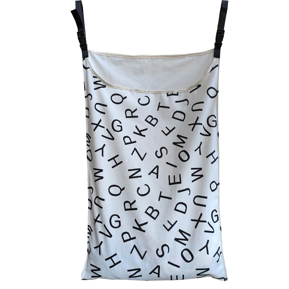 HDHYK Adjustable Space Saving Door Hanging Laundry Hamper Bag with Free Hanging Hooks,Door Hamper for Holding Dirty Clothes.