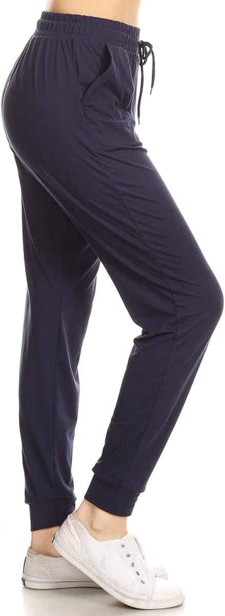 Pantalón de chándal para mujer Jogger con bolsillos, pantalón de chándal con puño