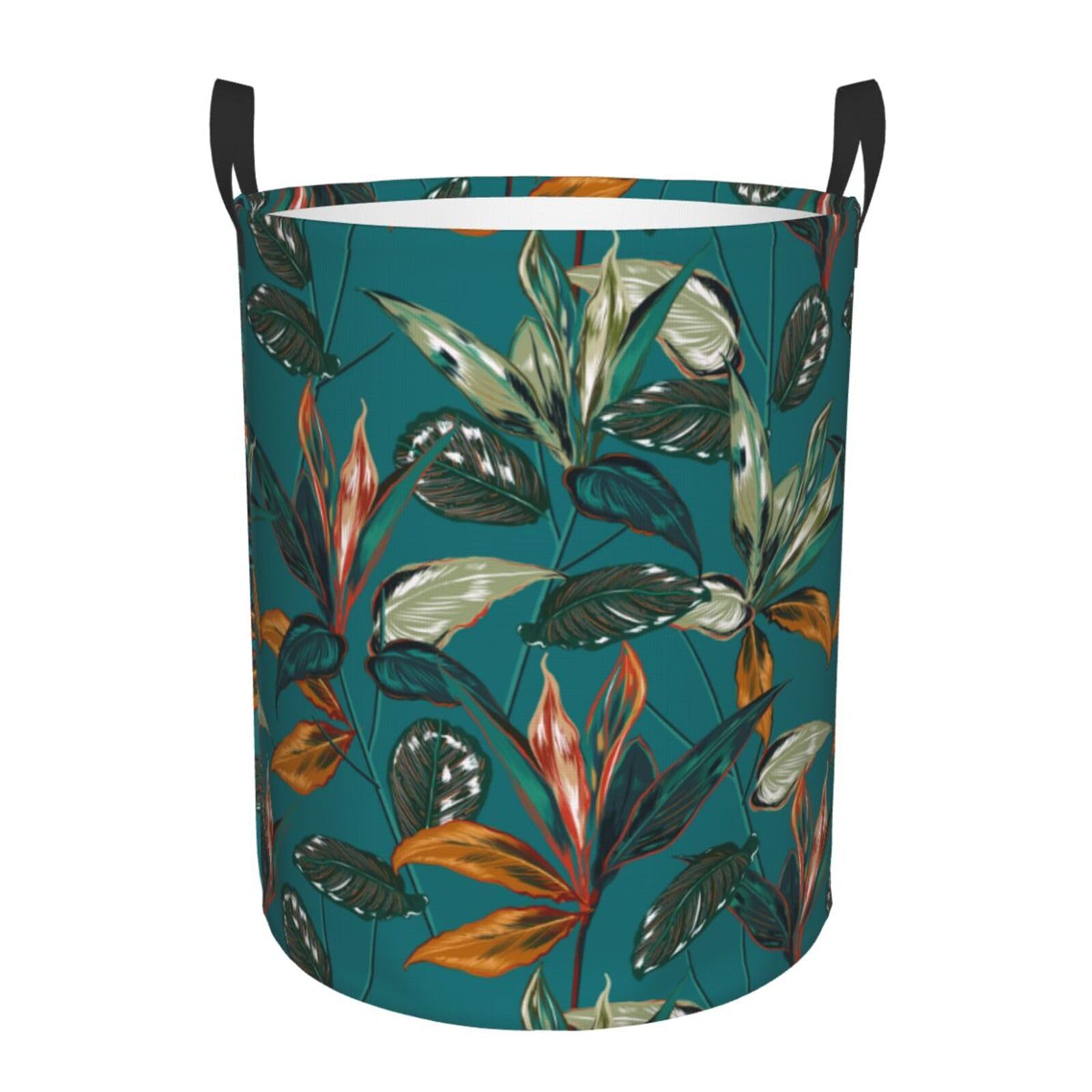 Laundry Hamper Tropical Botanical Laundry Basket Waterproof Personality Fashion Hampers for Laundry Large Collapsible Laundry Basket Storage Basket for Dorm and Home