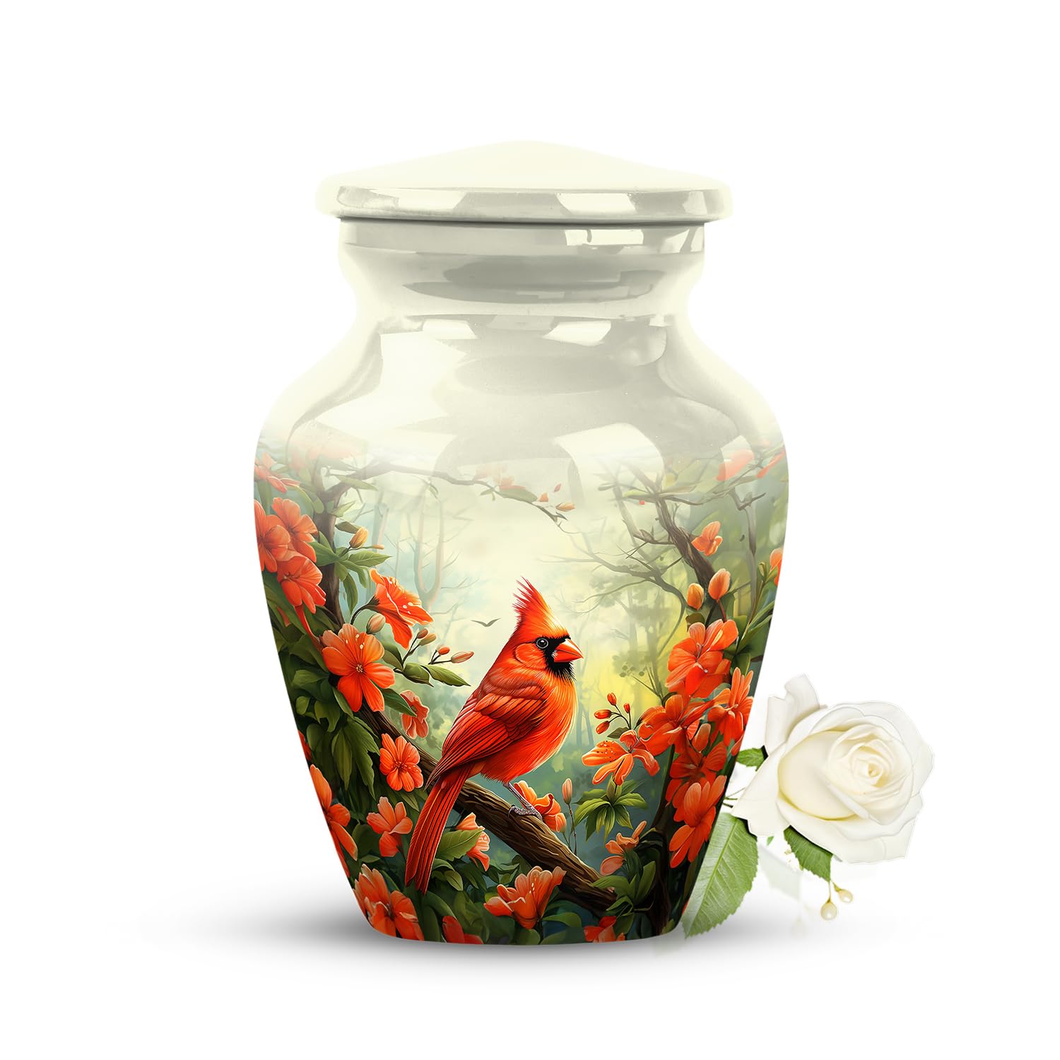 YATSKIA Red Cardinal Cremation Urns for Human Ashes - Urns for Human Ashes Adult Female - Urns for Human Ashes Adult Male - Memorial Urns for Human Ashes - Funeral Urns for Human 3 Inch