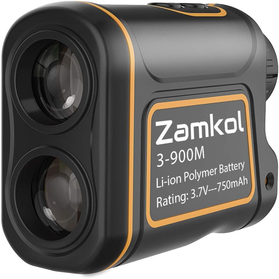 Zamkol Golf Laser Rangefinder, 1000 Yards Laser Rangefinder,IP54 Laser Binoculars for Hunting,Multi-Function Hunting Rangefinder (Orange)