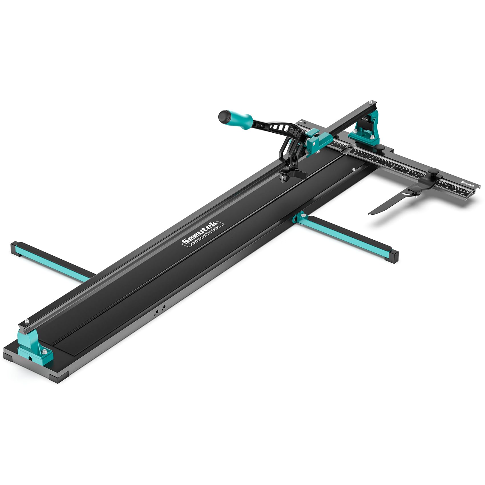 seeutek tile cutter - 48 inch professional manual porcelain ceramic tile cutter, double rails design tile cutter tool, with extra tungsten cutting wheel and laser positioning