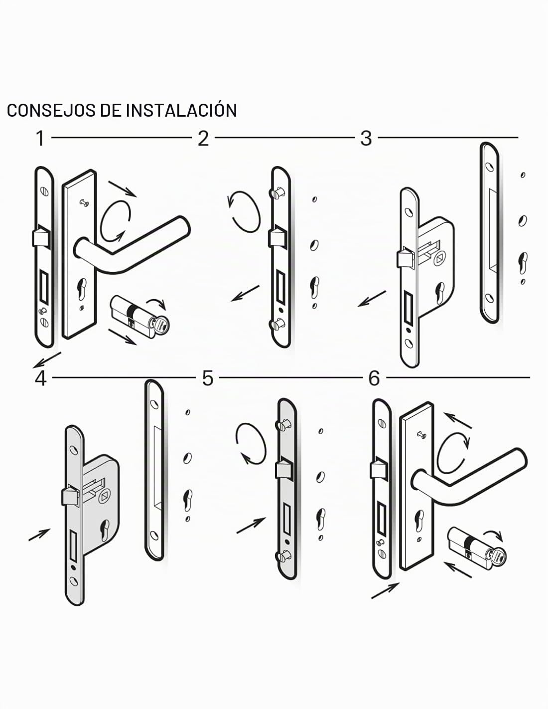 THIRARD - Caja de Cerradura Embutida a Rodillo con Cilindro para Carpintería Metálica - Eje 30 mm - Cuadrados - Zincado - Caja Acero - Tapa Inox - Pestillo Aleación Niquelada - Placa Inox - Gris