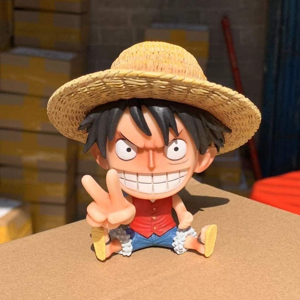 One Piece Q Version Luffy Anime Model Statue Birthday Gift Ornaments Anime Decoration 10cm KKGGS