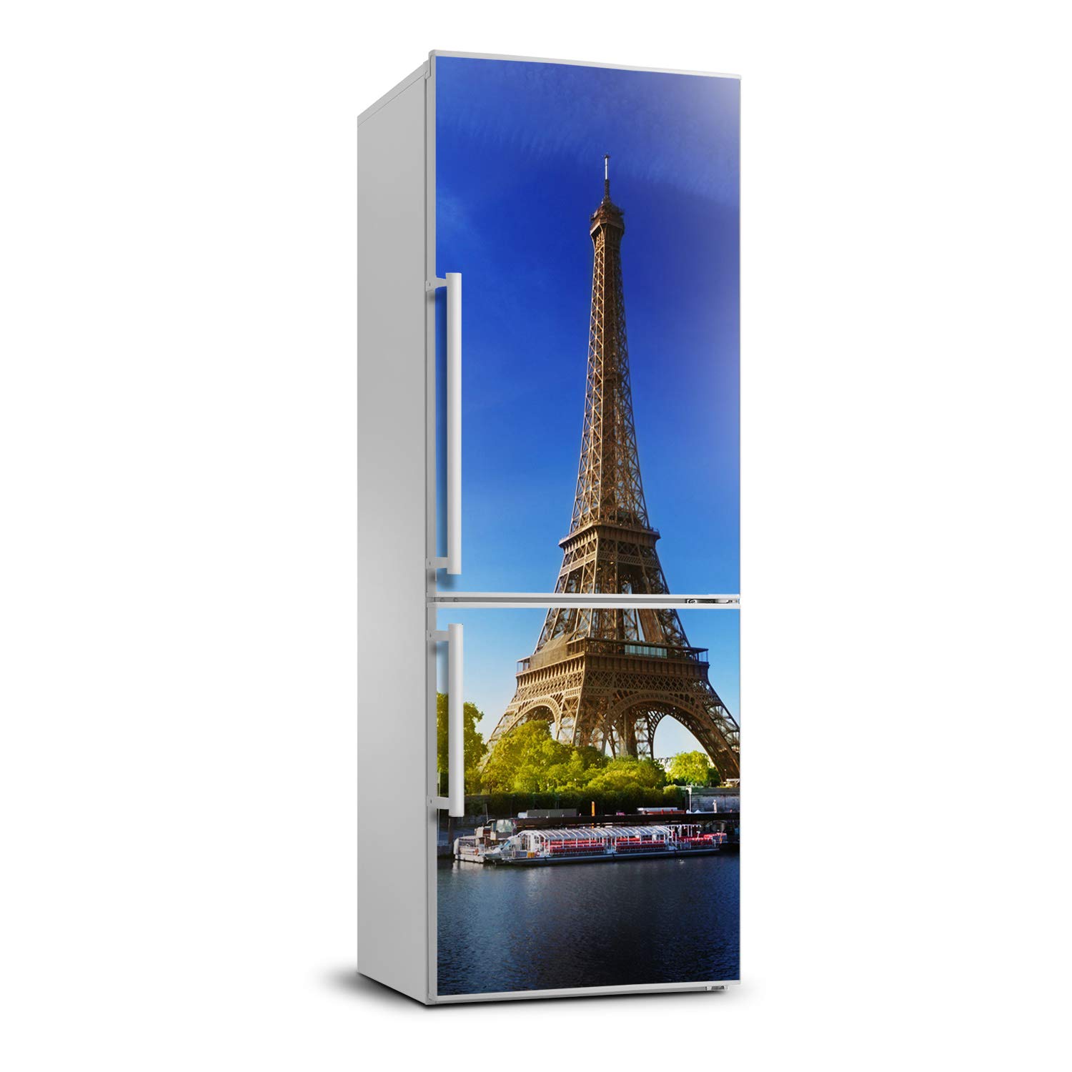 Autocollant frigo tour Eiffel 70x190cm sticker de décoration adhésif pour cuisine Tulup