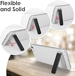 TIESOME Ultra-Thin Aluminum Alloy Mobile Phone Holder Portable Cell Phone Stand Mini Kickstand Foldable Desktop Lazy Multifunctional Mini Stand(Black)