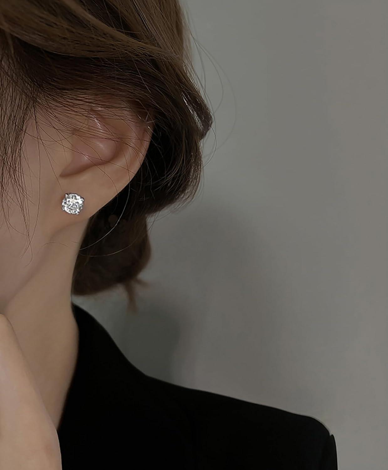 Reffeer Solid 925 Sterling Silver Cubic Zirconia Earrings Stud for Women Teens CZ Post Stud Earrings Hypoallergenic - Image 3