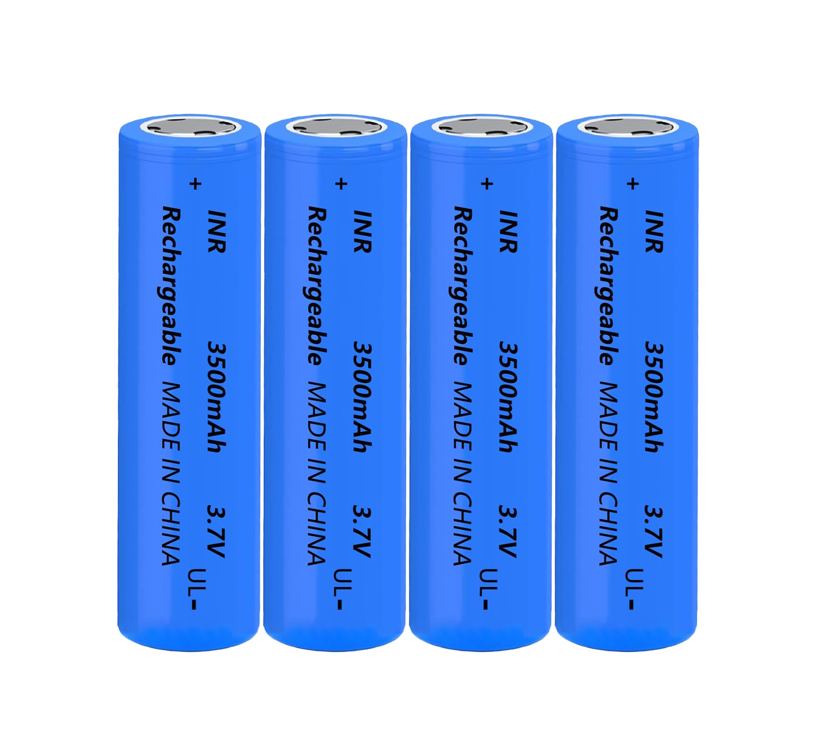 4 Packs 18650 Rechargeable Battery 3.7V 3500mAh 18650 Flat Top Battery for Headlights etc