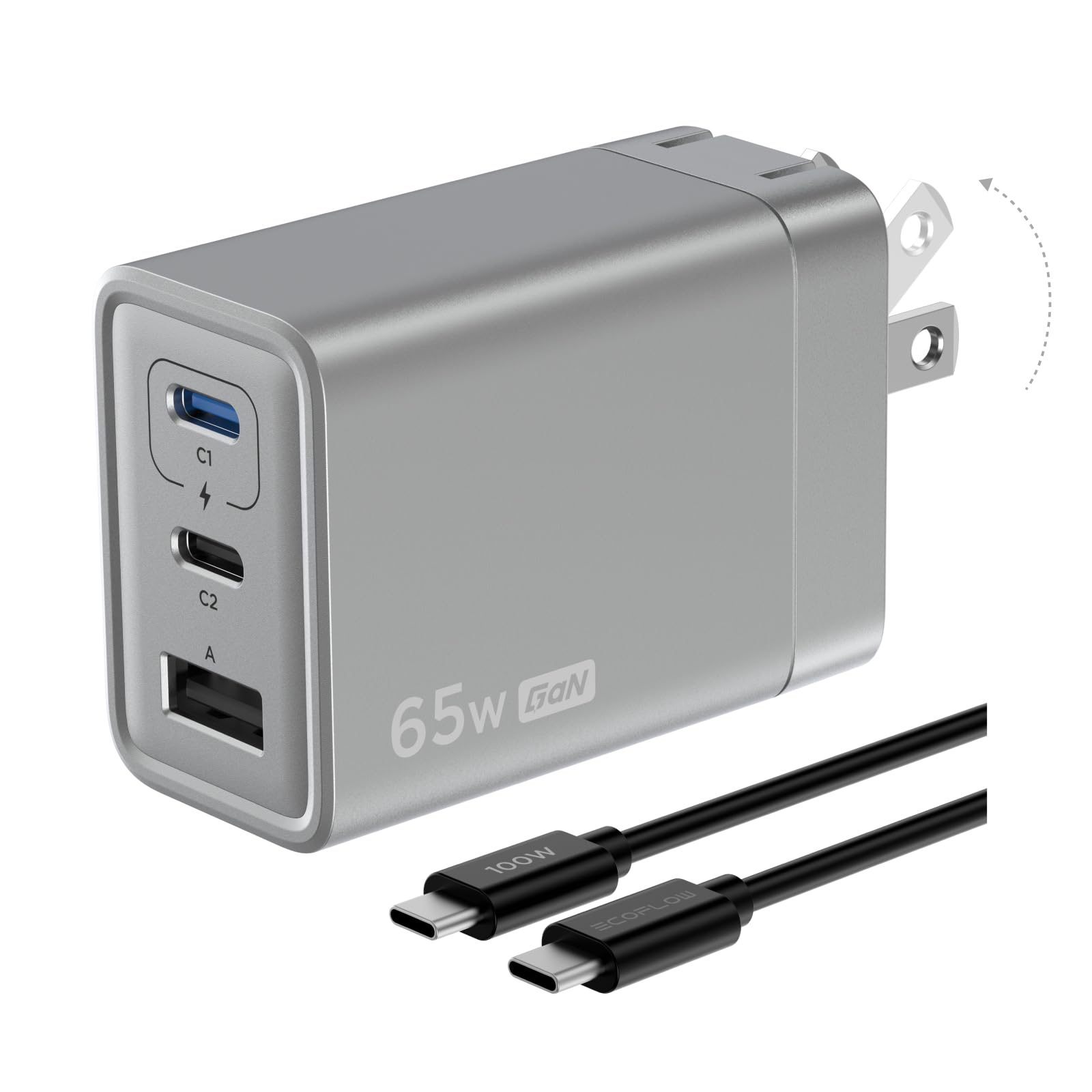 ECOFLOW セット RAPID5000 Gan 65W RAPID EcoFlow EcoFlow 5000mAhマグネット式モバイルバッテリー+65W Rapid スマホアクセサリー