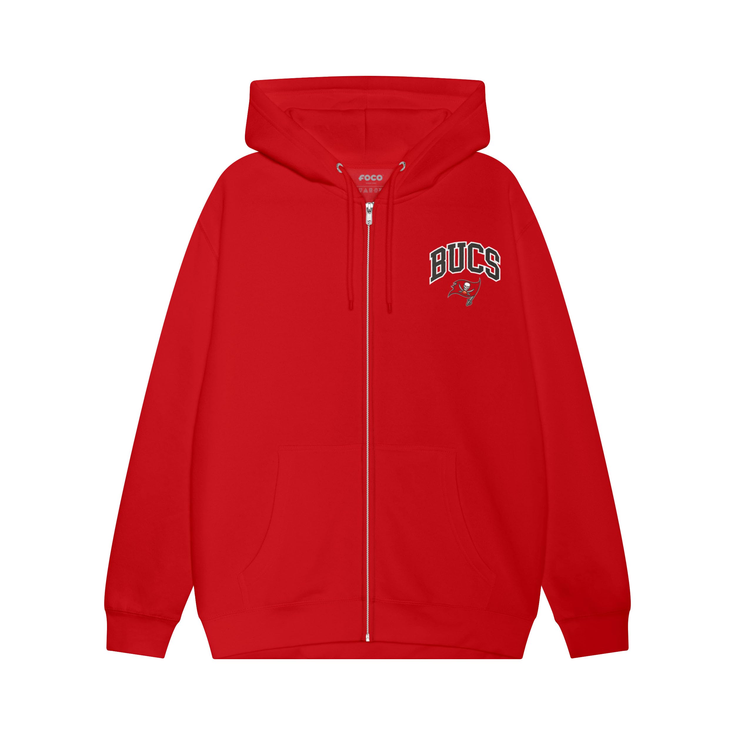 FOCO NFL Team Logo Arched Wordmark Zip Up Hoodie