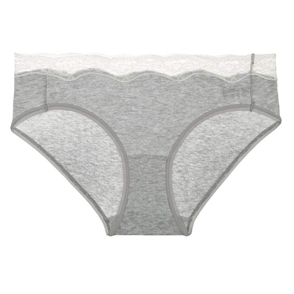 Culotte en dentelle respirante et mince, slip triangle gris confortable