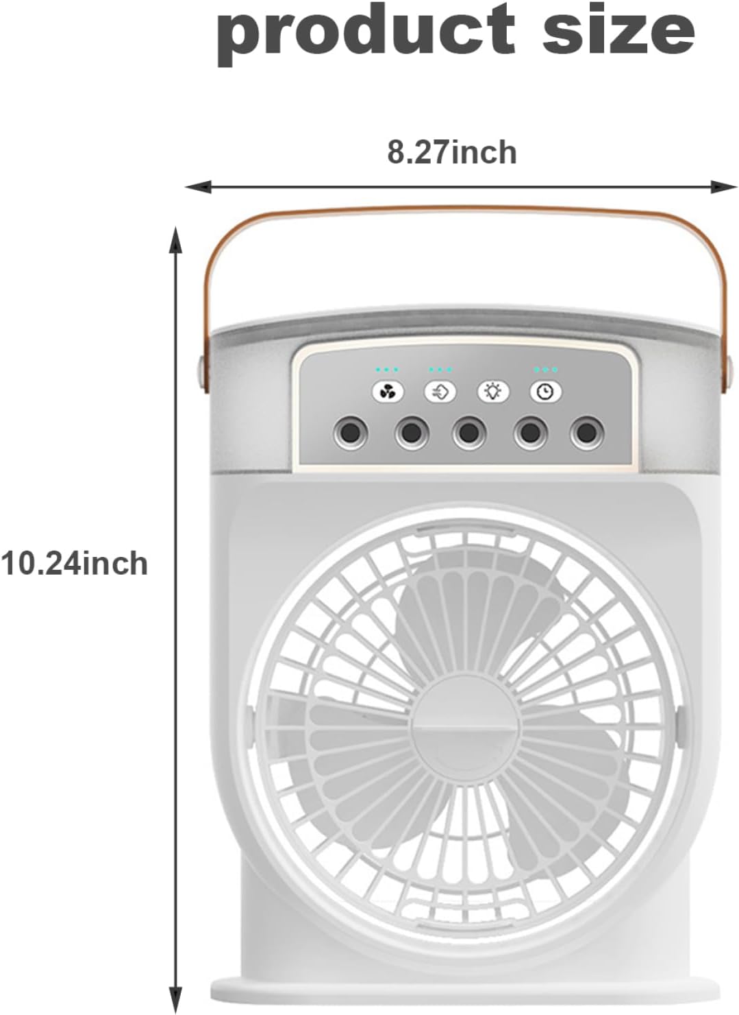 Portable Air Cooler Evaporative Fan with 3 Wind Speed Quiet Mini AC Unit Desk Fan with Mist and Night Light USB Rechargeable Humidifier Cooling with 600ML Water Tank White