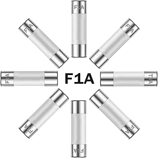 1A 250V 6x30MM Fast Blow Ceramic Fuses 1 Amp 250 Volt 0.24 x 1.18 Inch Fast-Acting Tube Fuse F1AL250V (Pack of 10Pcs)