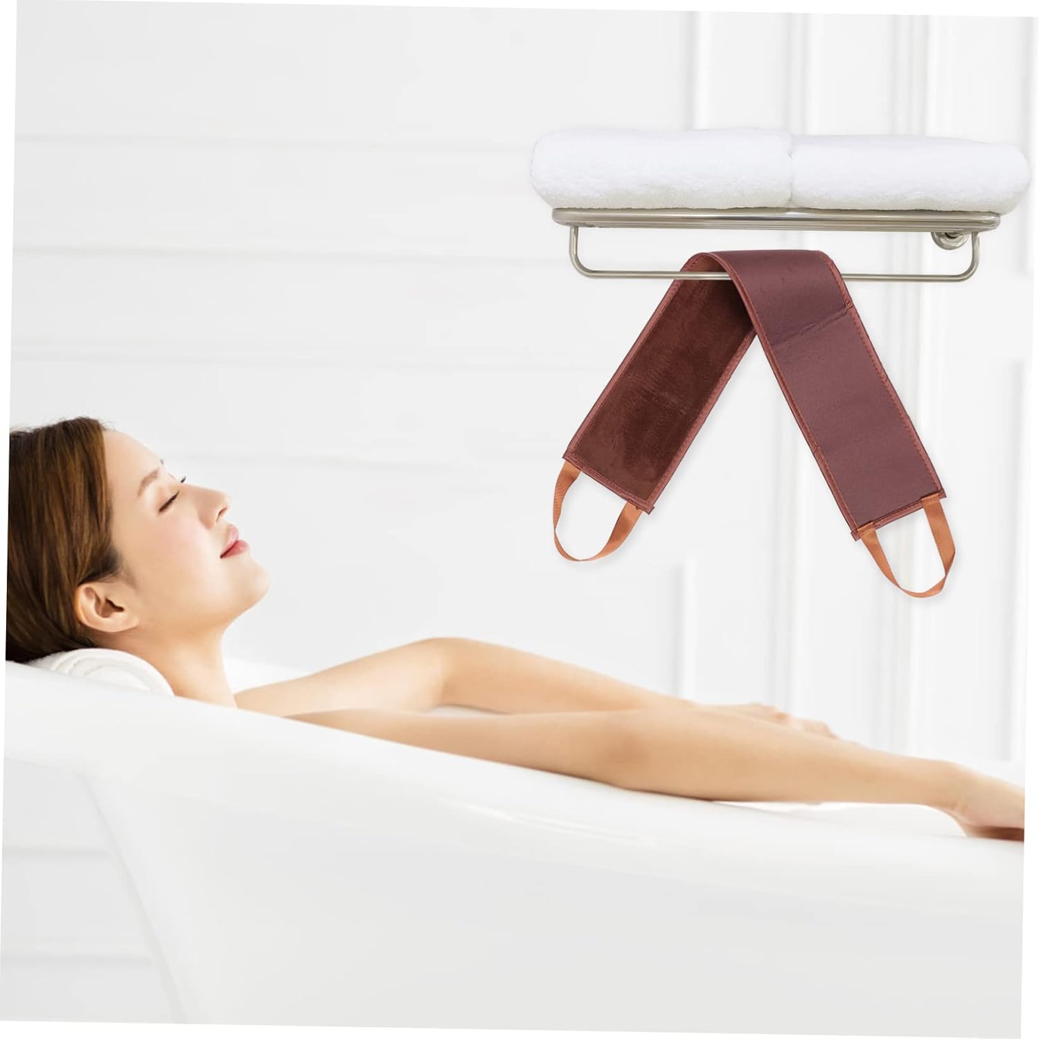 Back Wiping Belt for Body Lotion and Sunscreen Application Lightweight and Durable Beautify Tool for Easy Skin Care Reach Areas Brown