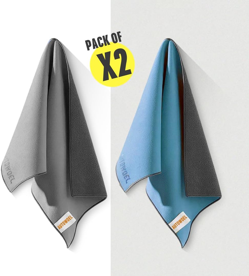 Professional Double-Sided Microfiber Car Cleaning Cloth โ Suede & Velvet โ Detailing, Polishing, and Drying Towel for Automotive Care โ Lint Free, Thickened, Ultra-Absorbent (30x40 Pack of 2)