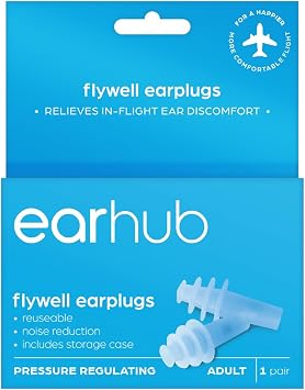 EarHub Flywell Earplugs - Pressure Relief & Noise Reduction for Comfortable Flights