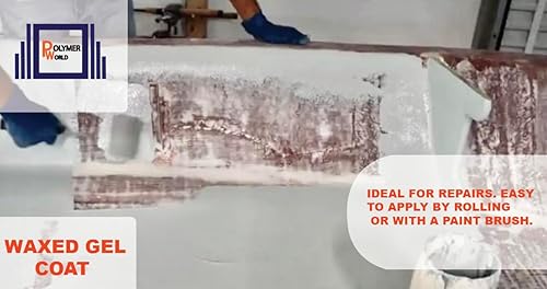 Miniatura 8 de Gelcoat blanco de 1 galón con cera  Capa de gel isoftálico NPG de fibra de vidrio, sellador y restaurador de reparación de barcos marinos  Base de